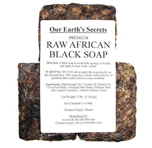 Африкански черен сапун от естествени суровини Тайни на нашата Земя, е премиум-клас, 3 кг