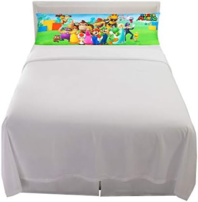 Спално Бельо Nina Kids, Супер Мека Калъфка за тяло с цип от Микрофибър, 54 x 20 инча, Super Mario