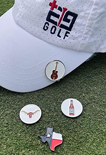 Набор от етикети за топки за голф e9 със скоба за шапки Колекция - 4 Монети с етикети за топки за голф с размери 1 инч,