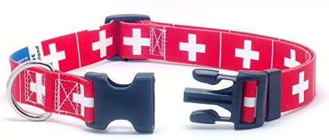Нашийник и каишка за кучета с Флага на Швейцария | е Отличен за швейцарски празници, Специални събития, Фестивали, Дни
