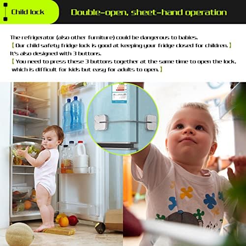 Maveek Baby Safety Cabinet Lock 4 Опаковки От 3-Бутон за Заключване на хладилник, Защитени от деца, Самоклеящийся