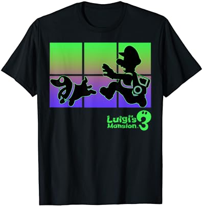 Luigi's Mansion 3 Тениска с силует Луиджи и Полтерпапа