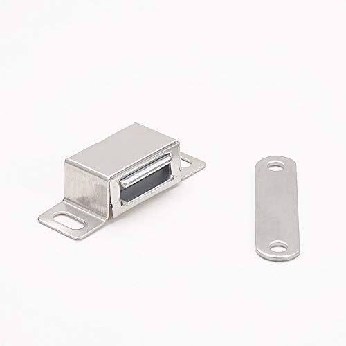 MroMax 1 бр. Врата на шкаф с магнитно капаче 1,57 х 0,51 (ДхШ), Магнитна Ключалка от Неръждаема Стомана, Сребрист цвят