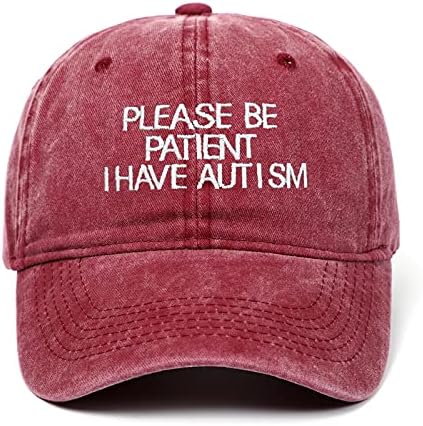 YUNXIBASECAP Памук Унисекс Моля, бъдете търпеливи, имам бейзболна шапка с Аутизъм, Регулируем Шапка за татко