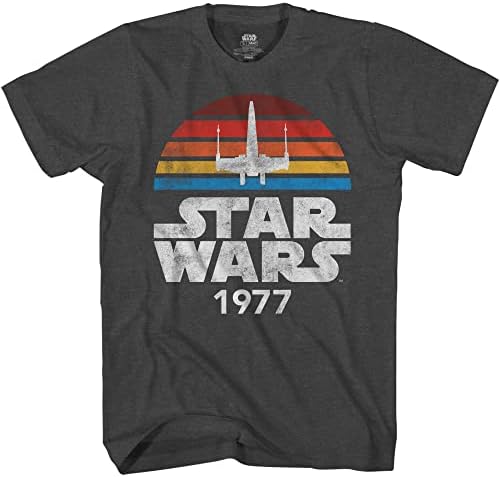 Мъжка тениска за възрастни с логото на STAR WARS 1977 Rainbow X-Wing