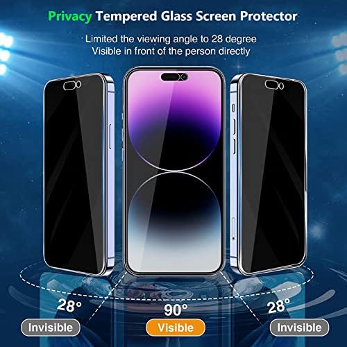Moonshield [2] MOOISVS, предназначен за защита на вашия екран от закалено стъкло на iPhone 14 Pro, Антишпионский [3D Touch]