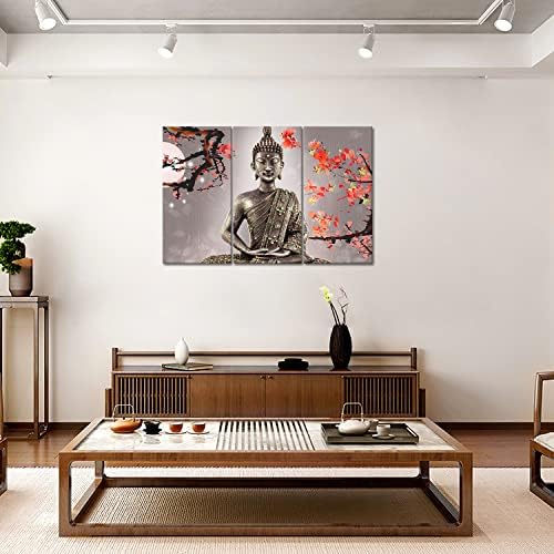 Yeawin Буда Wall Art Картина, Напечатанная върху платно, 3, Панел, Модерни Произведения на изкуството, Платно