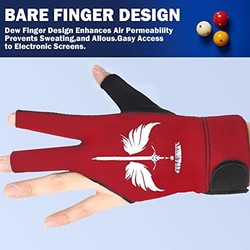 ANIMSWORD Дишащи и Удобни Билярдни ръкавици за басейн се Поставят на Лявата ръка или Дясната си Ръка за спортни ръкавици за