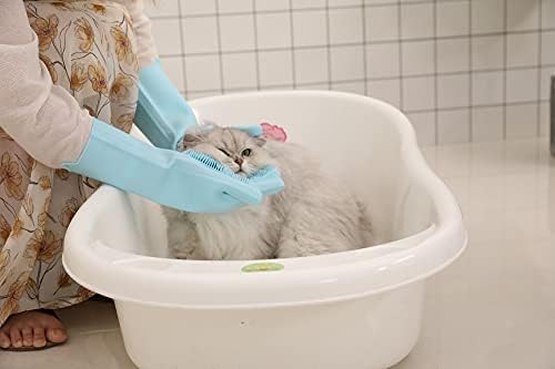 Ръкавици за грижа за домашни любимци Fairman - силиконови ръкавици за епилация, къпане и масаж, за котки, кучета и