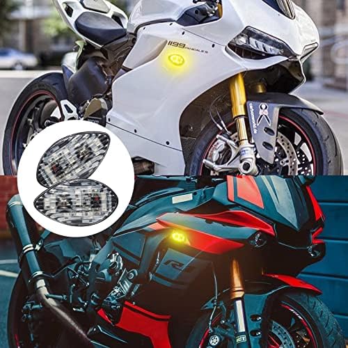 ZHHXYanh Led Мотоциклетни Насоки на Завоя Вълни Янтарна Мотоциклетът Сигнална Лампа Мини-Светлини, Светлини, Габаритни