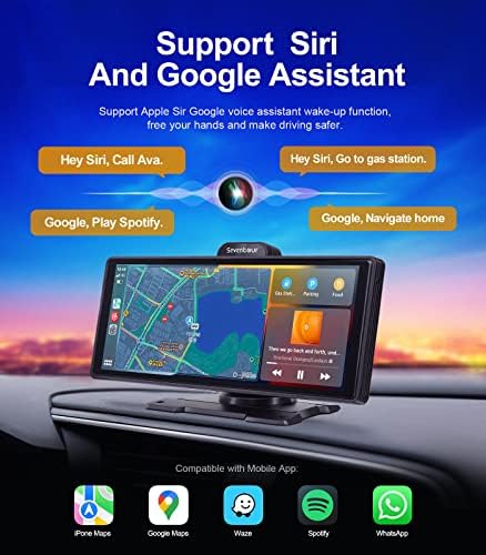 Джобно 9,6-инчов планина за автомобилната арматурното табло Apple CarPlay и Android Auto, стерео система с безжичен