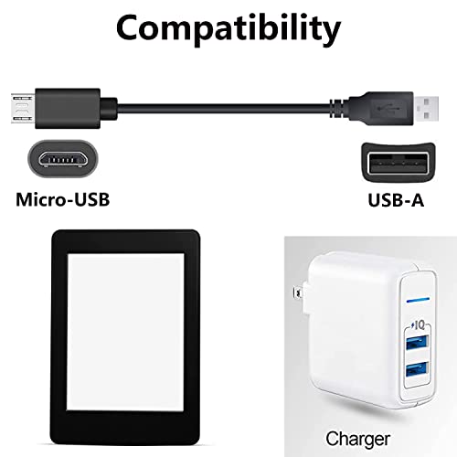 Зарядно устройство KQWOMA Micro USB кабел за пренос на данни, кабел от 2 опаковки, Съвместим с Paperwhite, Fire, Fire Tablet HD, E-Reader, Voyage, Oasis, Докосване, клавиатура (3,3 фута)