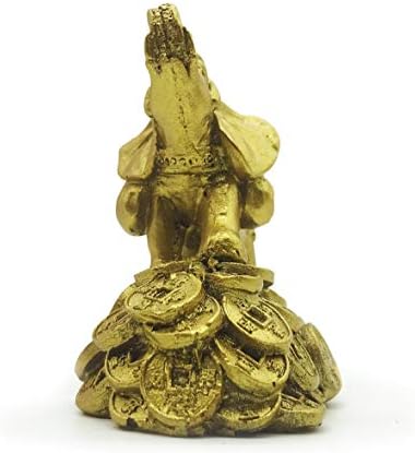 Добър Фън Шуй 3,5Златен Слон в Златни Монети Статуетка Богатство Щастлива Статуетка за Подарък и Домашен Декор