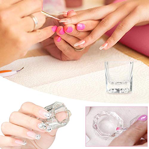 Bulex 2 Опаковки, Чаши за нокти Dappen, Акрилна Течност за Дизайн на ноктите, Прозрачна Стъклена Чаша за Течности за Мономер