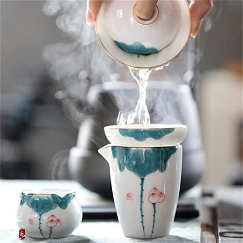 GANFANREN Lotus Ръчно рисувани керамични пещи Cha Hai Керамични Чай Отделен Инструмент, Кунг-фу, Определени Пигментированный