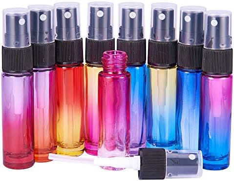 BENECREAT 9 Опаковки от 10 мл Rainbow Цветен Стъклен Флакон-Спрей за Еднократна Употреба С Фин Спрей за Мъгла