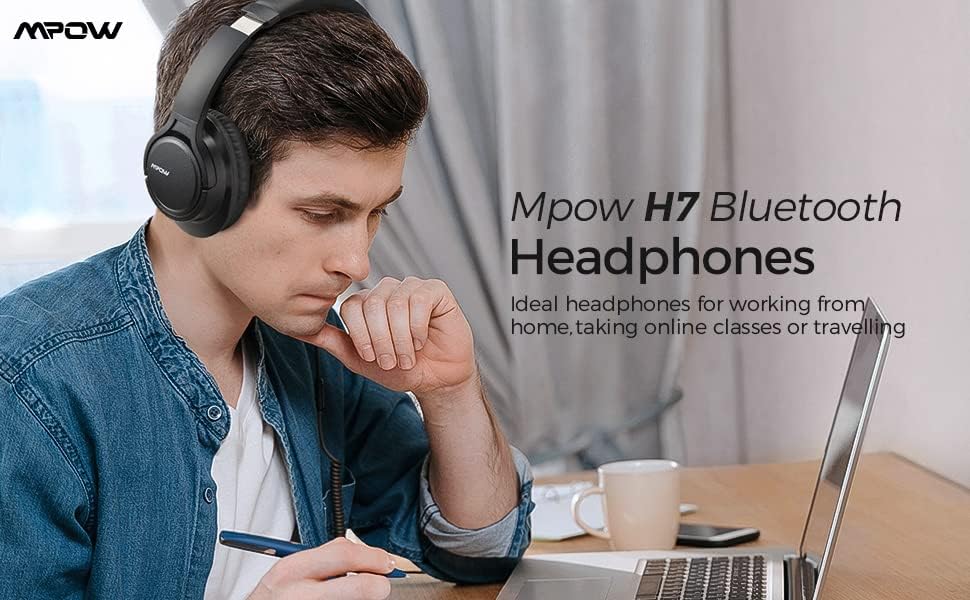 Mpow H7 Време на възпроизвеждане 18 часа Над ухото Bluetooth Безжични /Жични Слушалки с Микрофон-Меки Слушалки 40 мм Драйвер