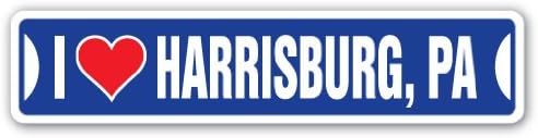 Аз обичам Гаррисбург, Уличен Знак на Пенсилвания, град в щата Пенсилвания, САЩ, Декор Wall Road, Подарък