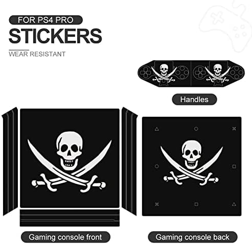Пиратски Флаг Качулки Свитшоты с Черепа Skullandswords PVC Залепваща Стикер Защитник на Кожата Стикер за PS4 Pro/PS4 Тънък Контролер