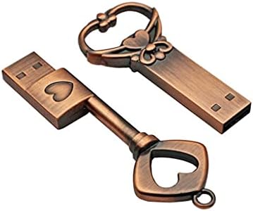 N/A Флаш памет Метален ключ с формата на сърце от чист Мед Подарък USB-памет Mini USB Stick Key Автентичен 4 gb 8 gb 16