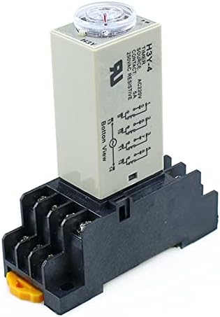 UNCASO 1бр H3Y-4 0-30 М Реле закъснение на включване на захранването на Таймер DPDT 14 контакти H3Y-4 DC12V DC24V AC110V AC220V (Размер: AC220V)