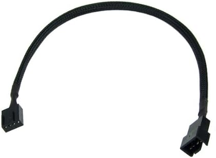 Удлинительный кабел Phobya, 4-пинов (PWM), 30 см, С ръкави, Черно