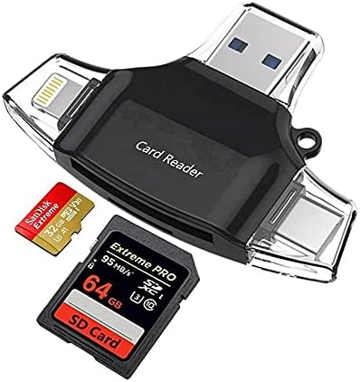 Смарт притурка на BoxWave, който е съвместим с Mediaworkstations i-XP (17 инча) (смарт притурка от BoxWave) - Устройство за четене на SD карти AllReader, четец за карти microSD, SD, Compact USB - черно jet bl
