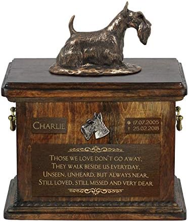 Шотландски териер, Спомен Урна за Кучешки Праха със Статуя, на името на домашен любимец и Цитат - ArtDog Personalized