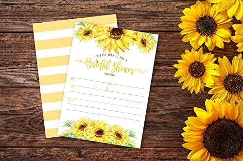 Покани за Сватба душ Sunflower, 20 Покани