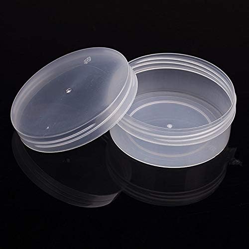 Anncus кръгла прозрачна пластмасова кутия, съдържаща кутия за дизайни на бижута, малка кръгла кутия от полипропилен, покрита