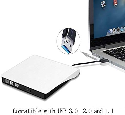 Външен DVD-диск, USB 3.0 адаптер Type-C Портативен CD/DVD +/-RW Устройство, Устройство за презапис на DVD/CD ROM