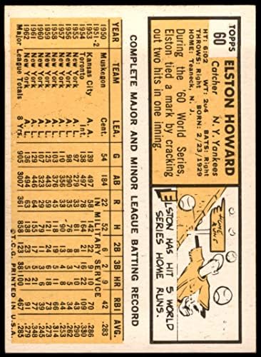 1963 Topps # 60 Элстон Хауърд Ню Йорк Янкис (бейзболна картичка), БИВШ играч на Янкис