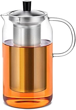 Стъклен чайник EYHLKM с Капак и мрежесто филтър от Неръждаема стомана, Кана за Гореща вода или с лед, Бутилка за вода за Цветен