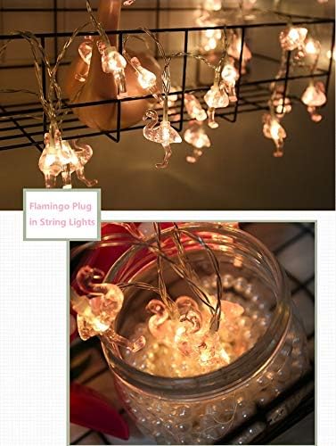 Merdeco Flamingo Струнни инструменти осветителни Тела, Plug-Струнни Тела 16ft 50 LED Декоративни осветителни Тела за парти/Рожден Ден/Сватба/Коледа Вътрешно Външно Украса