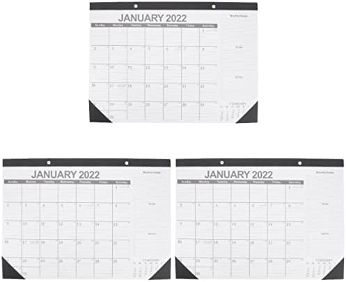 NUOBESTY 3pcs2022 Планер за Обратно Отброяване Окачен Маса / за Черна училището Голям Календар с График - Седмично