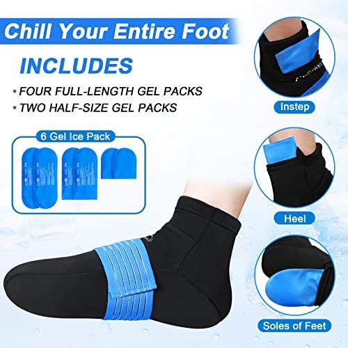 Чорапи за студена терапия Atsuwell, Многократно Гелевый Пакет с лед за крака, Навяхвания, Оток, Химиотерапевтическая