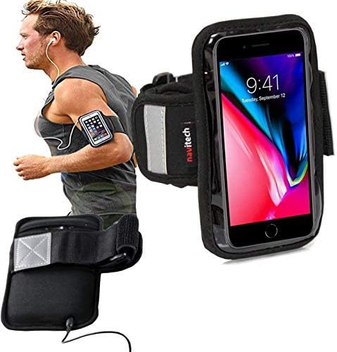 Водоустойчива спортна превръзка Navitech Black за бягане /Колоездене, съвместима със сгъваем смартфон на ZTE AXON M 4G