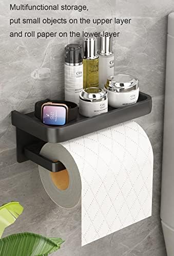 Титуляр на Ролка Тоалетна хартия с Рафтове за съхранение на телефона, монтиран на Стената, Опаковки от Неръждаема стомана