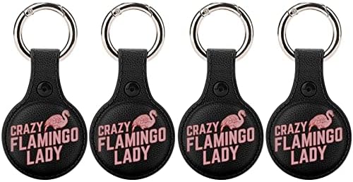 Титуляр Crazy Flamingo Lady за ключодържател с въздушна маркирани с, защитен калъф от TPU, hang-локатор за чантата