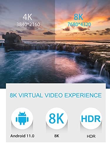 8K Android TV Box 11,0, RUPA Smart TV Box RK3566 4-ядрен 64-bit, 4 GB RAM памет И 32 GB ROM Android Box с 1000 М локална мрежа Двойна WiFi 2,4 G/5G, поддръжка на 8К/6K/4K 3D BT4.0 USB 3.0 Android TV Box