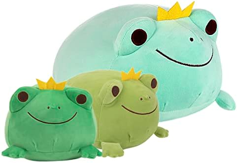 Плюшен възглавници-Обнимашка CAZOYEE Frog Buddy, Сладка плюшена играчка-Жаба, Супер Мек Плюшен играчка за деца Коледен