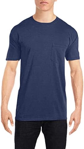 Удобни Цветове на Мъжки тениски с Къс ръкав и джоб за възрастни, стил 6030