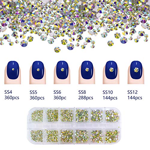 3312 бр. Кристални Кристали за нокти, Кръгли Камъни с 30 бр. Метални Скъпоценни Камъни за нокти, Диамантени Бижута за 3D Дизайн