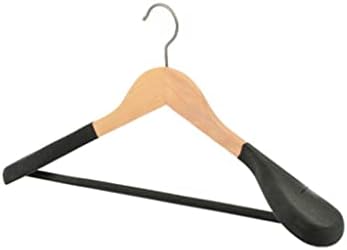 LYSLDH Противоскользящий Velvet Флокированный Шкаф с широки рамене, Закачалка за съхранение на дрехи, Дървена закачалка (Цвят: натурален размер: 44 * 23 cm)