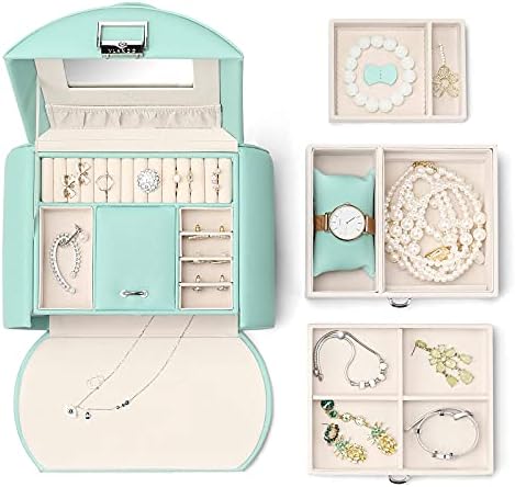 Ковчег за декорации в стил принцеса Вландо (Зелен) + Малка Пътна Ковчег за бижута Macaron (Бяла)