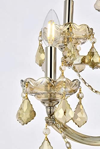 Елегантно осветление 2800W5G-GT/RC Royal Cut Smoky Golden Teak Crystal Maria Theresa 5-Светлинно Стенни аплици, изработени от кристал, отделанное злато с кристали опушен-златисто-тиково дърво