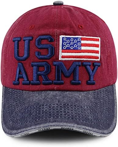 Xpayzere бейзболна шапка с Флага на сащ Армията на САЩ за Мъже и Жени, Забавно, Регулируем Памучен 3D Бродирана Шапка