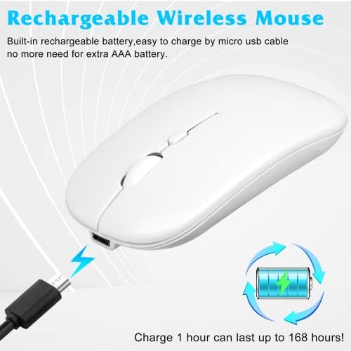 Мишка с честота 2,4 Ghz и Bluetooth, Акумулаторна Безжична мишка за Samsung Galaxy Tab A 10,1 (2019) Безжична мишка с Bluetooth