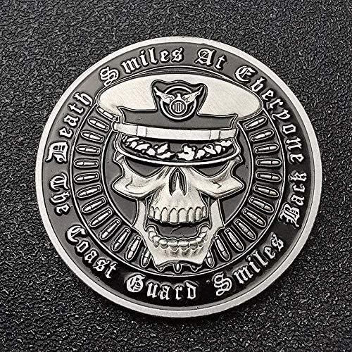 MKIOPNM Възпоменателна Монета на Бреговата охрана на Съединените Щати Череп Глава сребърно покритие Антични Армията Веерная Pirate Монета