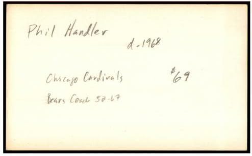 Картичка с Автограф на Фил Хэндлера 3x5 Кардиналите D: 1968 87514 с Автограф - Издълбани подпис NFL